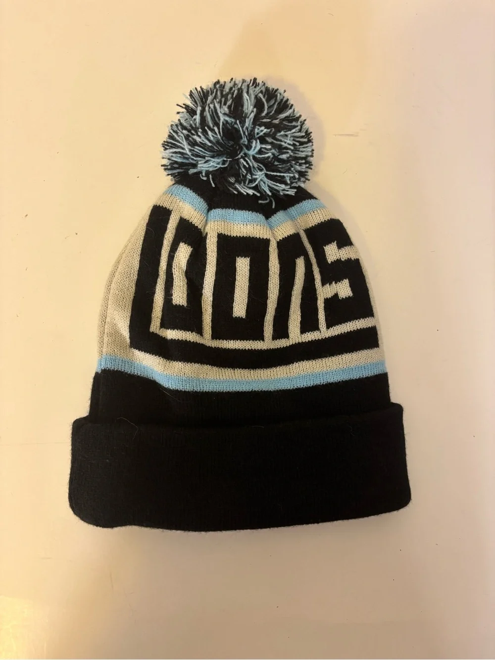 Minnesota United FC Loons Black & Light Blue Pom Cuff Beanie Winter Hat